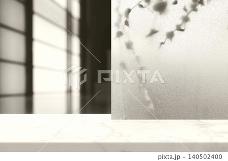 Minimalist Product Display Podium with Soft Botanical Shadow Overlay and Frosted Texture Background, Elegant Marble Surface for Wellness and Luxury Branding. Minimalist Product Display Podium with Soft Botanical Shadow Overlay and Frosted Texture Background, Elegant Marble Surface for Wellness and Luxury Branding. 140502400