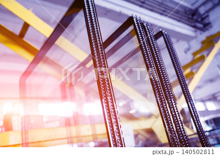 Window profile cut of metal, glass and insulation. Window profile cut of metal, glass and insulation. 140502811