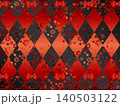 薔薇、菱形、リボンF、黒10赤B 140503122