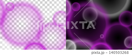Abstract glowing purple circles and bokeh lights on transparent or black background 140503268