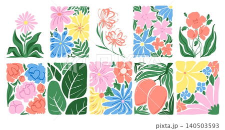 Abstract cut out floral patterns, organic shapes Abstract cut out floral patterns, organic shapes 140503593