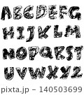 Colorful Crayon Hand Drawn Vector Font 140503699