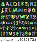 Colorful Crayon Hand Drawn Kid Vector Font 140503722