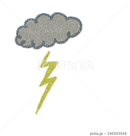 クレヨンタッチで描いた雷雲 クレヨンタッチで描いた雷雲 140503916