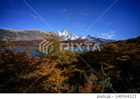 Patagonia lake mountain autumn landscape 140504121