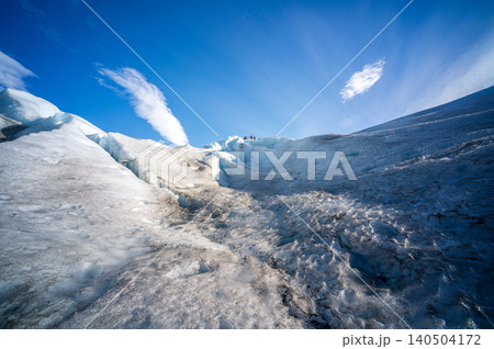 Glacier ice blue sky perito moreno glaciers snow under bright cloud over frozen crevasse in vast alpine landscape 140504172