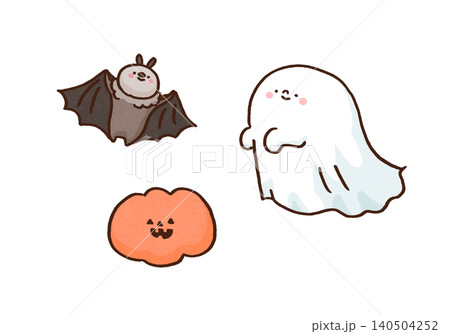 コウモリとお化けとジャックオランタンの3点セット(ハロウィン) コウモリとお化けとジャックオランタンの3点セット(ハロウィン) 140504252