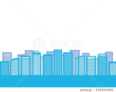 都市風景 建物 白背景 水色 都市風景 建物 白背景 水色 140504368
