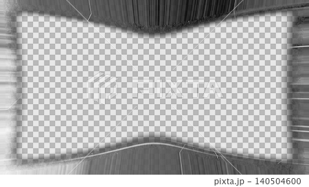 Abstract geometric bow tie shaped frame with black and white digital glitch noise distortion on transparent background. Concept of retro television static overlay Abstract geometric bow tie shaped frame with black and white digital glitch noise distortion on transparent background. Concept of retro television static overlay 140504600
