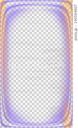 Vertical frame with purple and yellow digital glitch noise distortion on transparent background concept of retro technology and cyberpunk aesthetic 140504607
