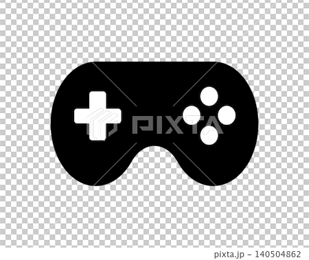 ゲームコントローラーのシンプルなシルエットアイコンイラスト ゲームコントローラーのシンプルなシルエットアイコンイラスト 140504862