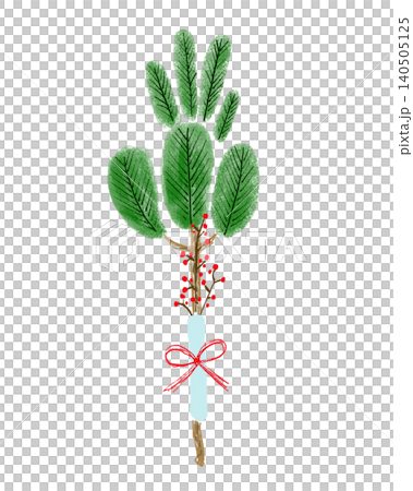Hand-drawn illustration of a New Year's decoration Hand-drawn illustration of a New Year's decoration 140505125