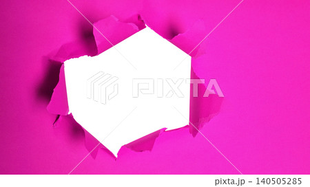 Creative Hole in a Bright Pink Background with Frayed Edges and Empty Space for Text or Images Creative Hole in a Bright Pink Background with Frayed Edges and Empty Space for Text or Images 140505285