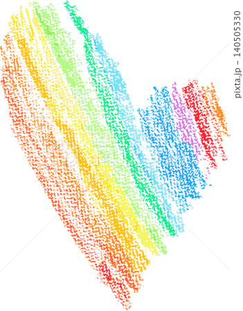 Pencil Drawn Rainbow Heart Child Illustration Pencil Drawn Rainbow Heart Child Illustration 140505330