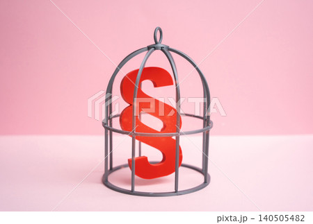 The paragraph symbol is locked behind a cage. Legislation is under strict control. Harmful legislation, veto rights. The paragraph symbol is locked behind a cage. Legislation is under strict control. Harmful legislation, veto rights. 140505482