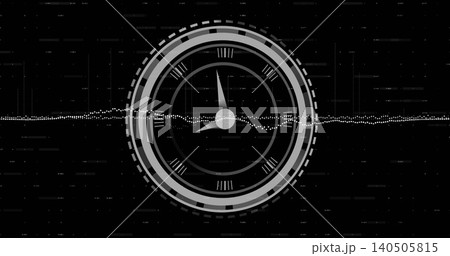 Displaying central HUD rotating on dashboard, showing rings, hub, hands, waveform, data 140505815