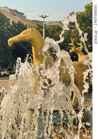 Detail of horse sculpture on fountain in Kutaisi city Georgia Detail of horse sculpture on fountain in Kutaisi city Georgia 140506695