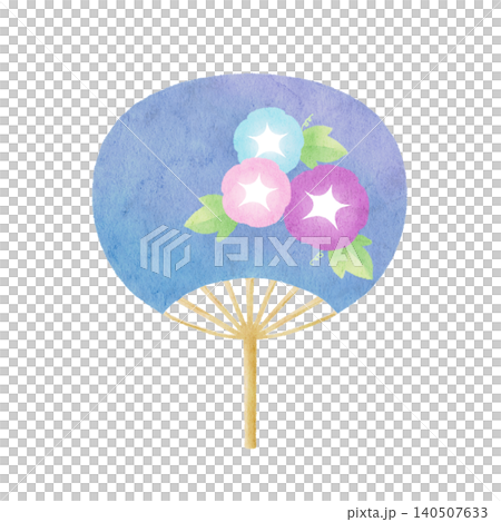 牽牛花扇的插圖 牽牛花扇的插圖 140507633