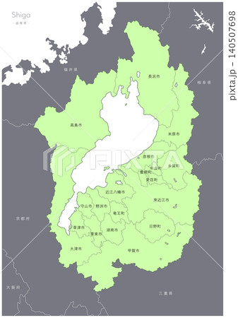 滋賀県の地図。観光・ビジネス向け。Map of Shiga in Japan 140507698