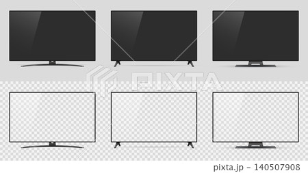 Realistic empty TV frame, mockup of a large modern TV, blank television template with transparent screen Realistic empty TV frame, mockup of a large modern TV, blank television template with transparent screen 140507908