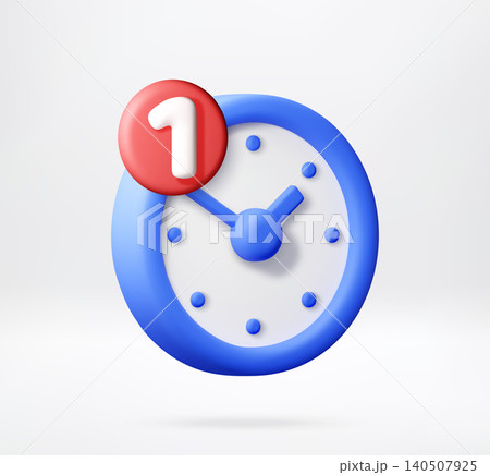 3d clock with notification badge 3d clock with notification badge 140507925