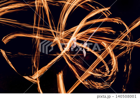 Fire show. Fire performance at the night. Fire show. Fire performance at the night. 140508001