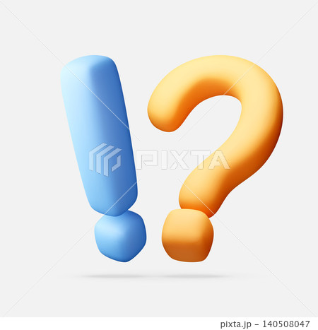 Exclamation mark and question mark 3D icons Exclamation mark and question mark 3D icons 140508047