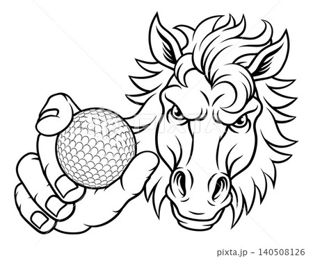 Horse Mustang Stallion Golf Sports Team Mascot Horse Mustang Stallion Golf Sports Team Mascot 140508126