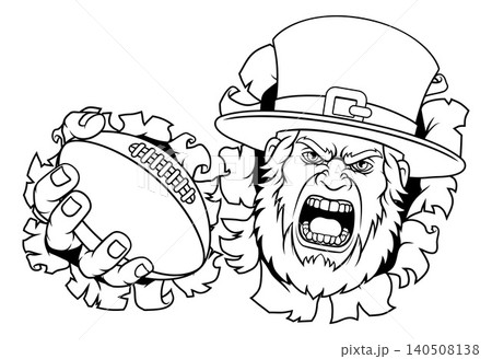 Leprechaun Celtic Irish American Football Mascot Leprechaun Celtic Irish American Football Mascot 140508138