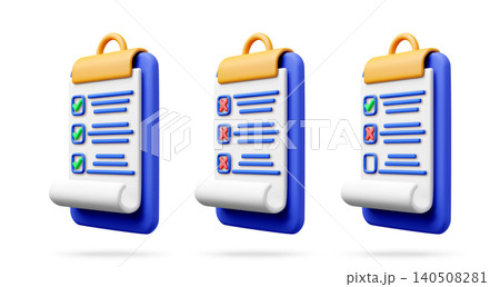 3D set of clipboards with checklist and survey 3D set of clipboards with checklist and survey 140508281