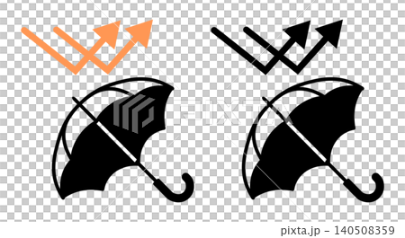 UVカット日傘と紫外線の反射アイコンセット 紫外線対策・日焼け防止の線画イラスト UVカット日傘と紫外線の反射アイコンセット 紫外線対策・日焼け防止の線画イラスト 140508359