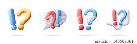 Collection of 3D exclamation and question mark 140508361