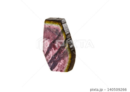 Macro mineral tourmaline stone on white background 140509266