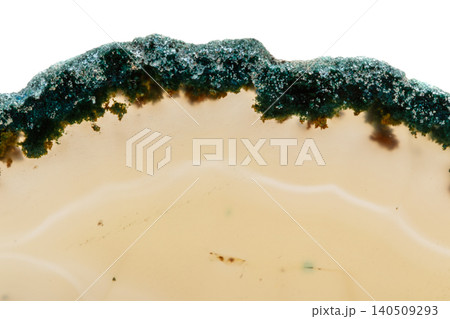 Macro mineral stone Yellow Agate breed a white background 140509293