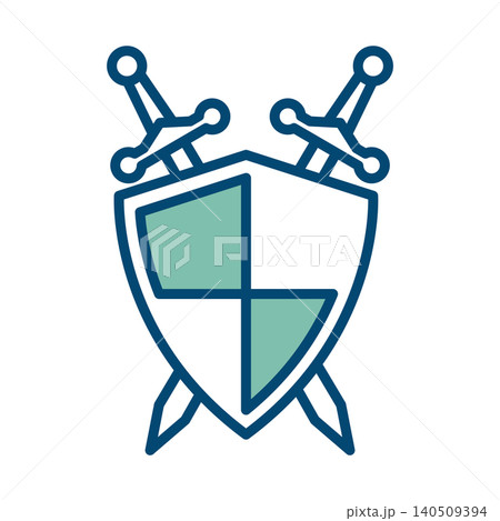 shield and sword icon vector design template in white background shield and sword icon vector design template in white background 140509394