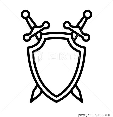 shield and sword icon vector design template in white background shield and sword icon vector design template in white background 140509400