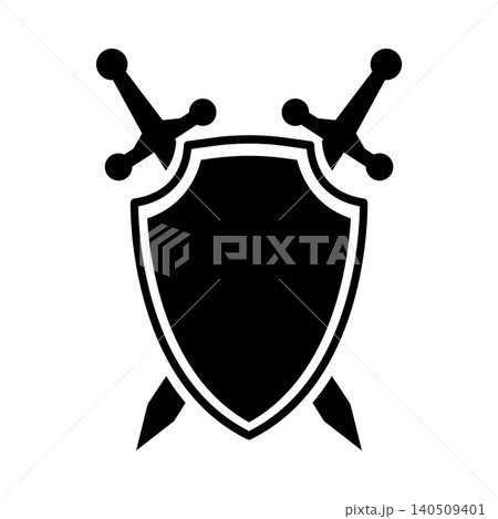 shield and sword icon vector design template in white background shield and sword icon vector design template in white background 140509401