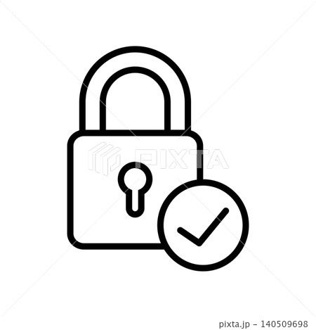 padlock icon vector design template in white background 140509698