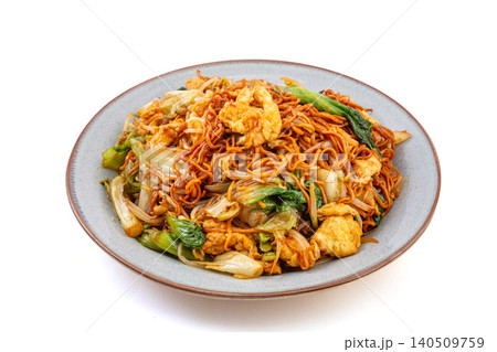 Homestyle Stir-Fried Noodles with Egg and Vegetables, Chinese Comfort Food 140509759