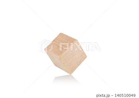 wooden cube one 1 pieces on isolate white background wooden cube one 1 pieces on isolate white background 140510049