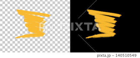 Abstract yellow brush stroke on transparent and black backgrounds Abstract yellow brush stroke on transparent and black backgrounds 140510549
