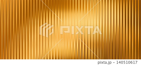 Abstract golden acrylic ribbed glass texture background. Metallic gradient with luminous glow and smooth motion effect. Luxury shiny backdrop for design, presentation, and branding 140510617