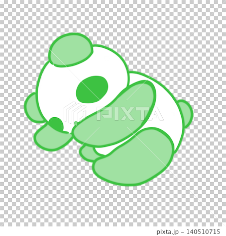Cute hand-drawn illustration of a natural green panda Cute hand-drawn illustration of a natural green panda 140510715