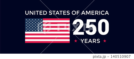 USA anniversary 250 years happy Independence Day vector illustration 140510907