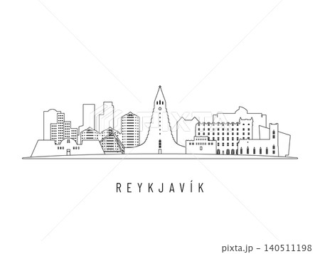 Detailed Reykjavik skyline vector illustration. Detailed Reykjavik skyline vector illustration. 140511198