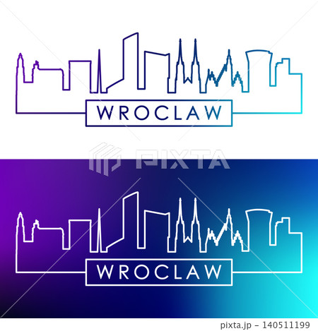 Wroclaw skyline. Colorful linear style. Wroclaw skyline. Colorful linear style. 140511199