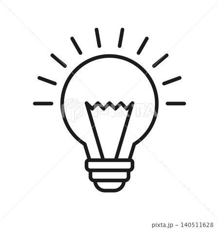 Light bulb icon in flat outline stroke style. Lightbulb vector illustration on isolated background. Idea sign business concept. Light bulb icon in flat outline stroke style. Lightbulb vector illustration on isolated background. Idea sign business concept. 140511628
