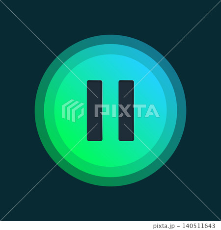 Pause button icon in flat style. Sound control vector illustration on isolated background. Media sign business concept. Pause button icon in flat style. Sound control vector illustration on isolated background. Media sign business concept. 140511643