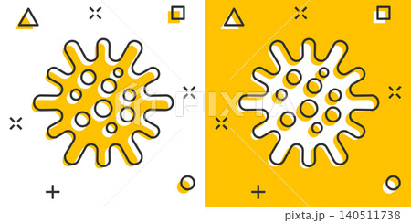 Disease bacteria icon in comic style. Allergy cartoon vector illustration on white isolated background. Microbe virus splash effect business concept. 140511738