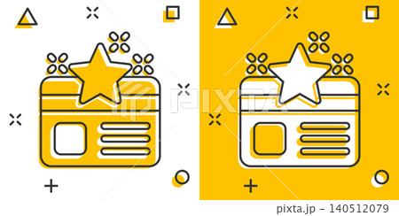 Loyalty card icon in comic style. Reward cartoon vector illustration on white isolated background. Discount splash effect business concept. Loyalty card icon in comic style. Reward cartoon vector illustration on white isolated background. Discount splash effect business concept. 140512079